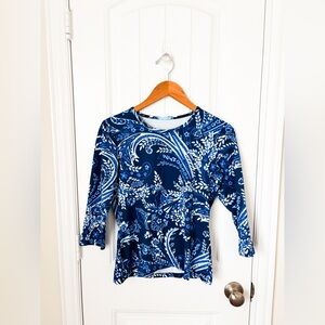 J.McLaughlin Catalina Cloth 3/4 Sleeve Top Size Small